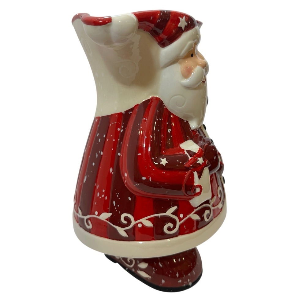 Bella Casa by Ganz Santa Claus Ceramic Christmas Pitcher 8.5" Holiday Decor - Picture 3 of 16